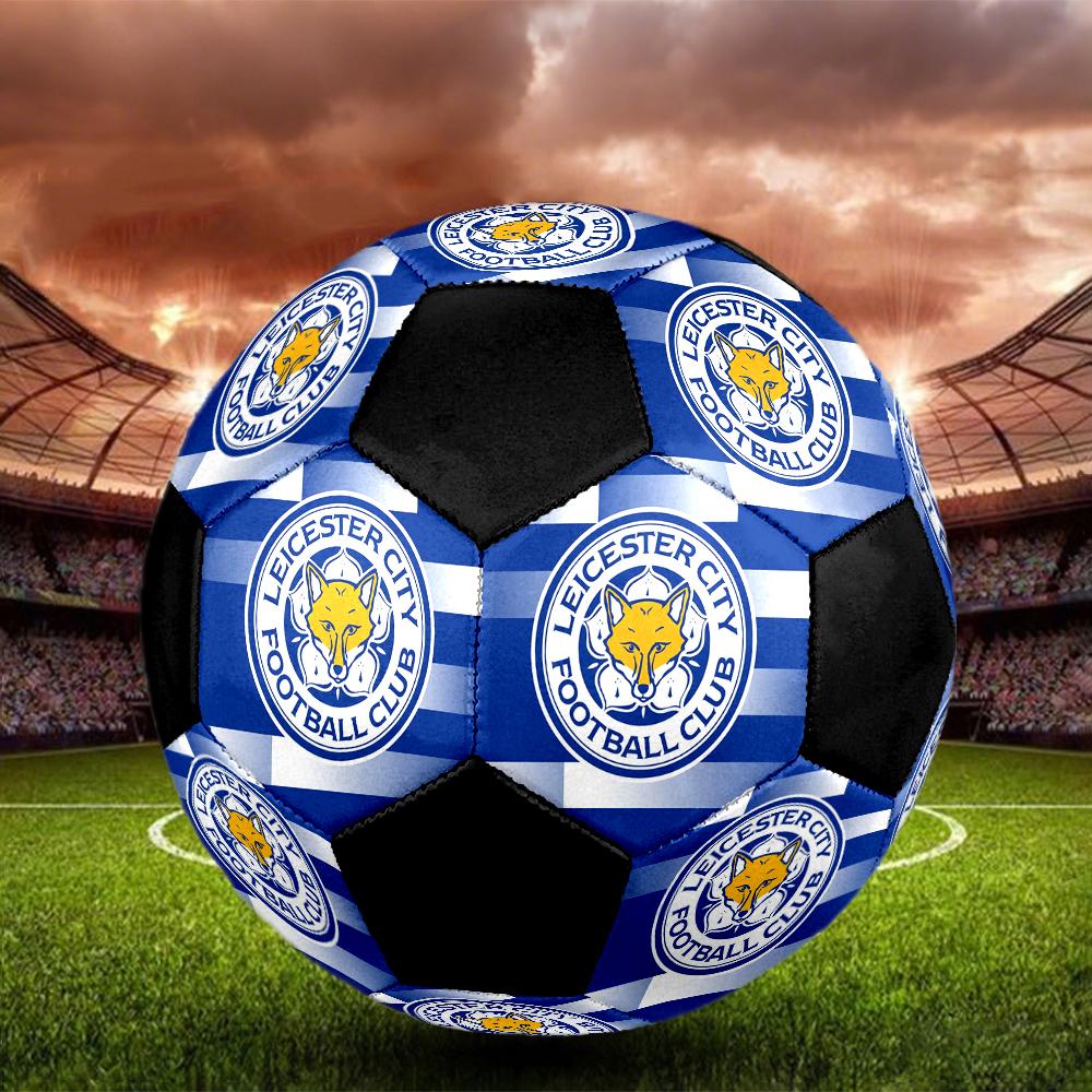 Leicester City Football Indoor Soccer Ball Colorful Machine Stitched PVC Size 5 Team Training Competition Ready Durable High-Bounce Cool Sports Gift