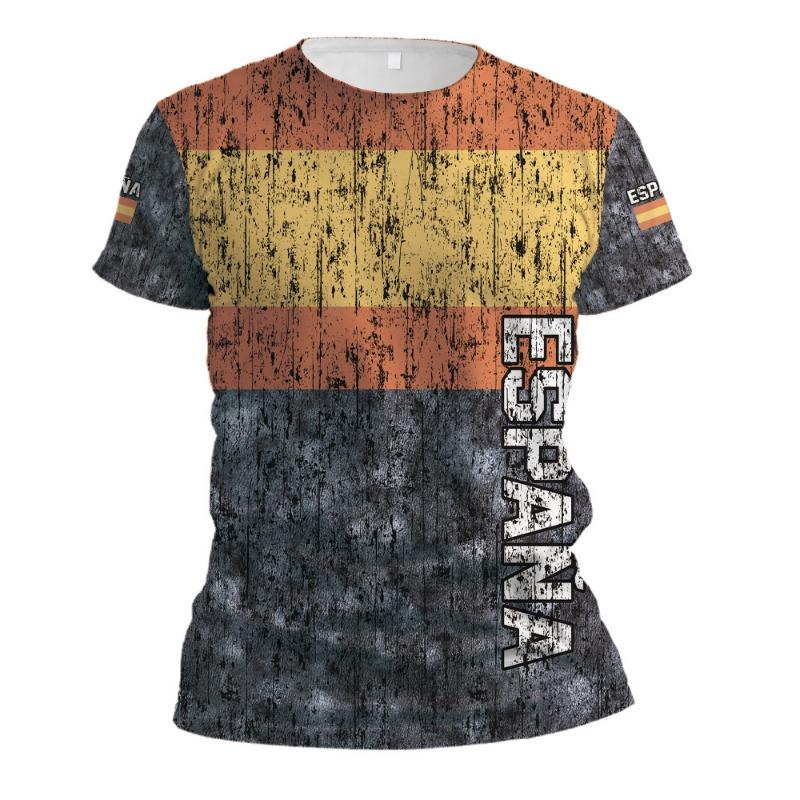 Spring Summer Round Neck Short Sleeve 3D Digital Printed T-shirt Fashion Youth Letter Printed T-Shirts