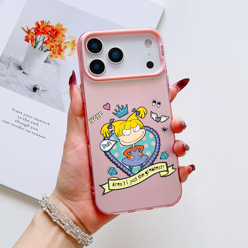 

Funny R-Rugrats Angelica Phone Case For iPhone 17 16 15 14 13 12 11 Pro Max Air Matte Laser Aurora Shockproof Funda iPhone 14 Plus
