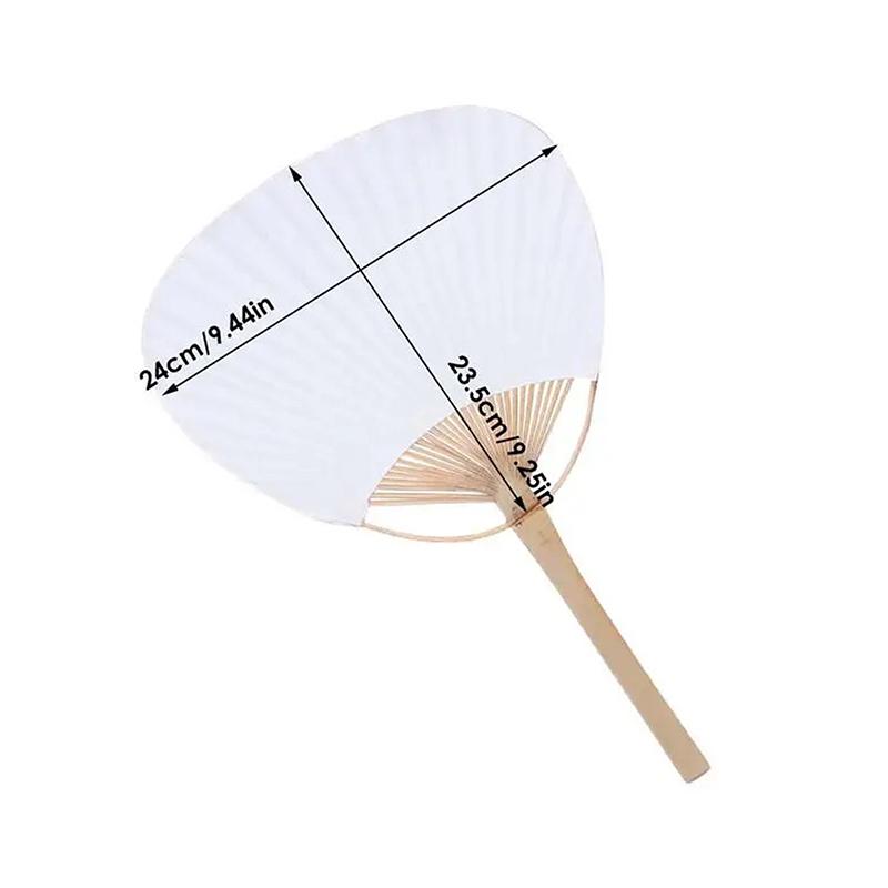 Pictura goală evantai de hârtie albă pură evantai de bambus alb pur, caligrafie, ventilator rotund, artă creativă, produs bricolaj pentru decorarea nunții