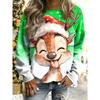 Women's Pullover Graphic Reindeer Ugly Christmas Casual Long Sleeve Crew Neck Regular Tops Street Dailywear
