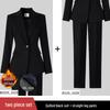 Women's 2025 New Style Dark Blue Padded Professional Suit Set