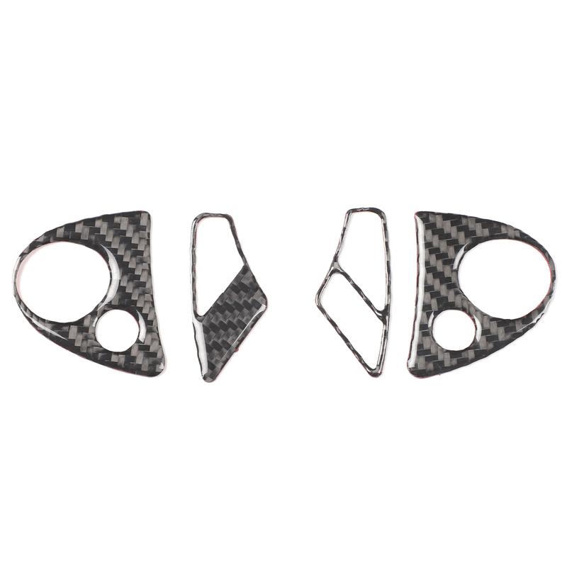For Nissan Juke/Infiniti ESQ 2011- Soft Carbon Fiber Car Steering Wheel Button Decoration Frame Trim Interior Accessories
