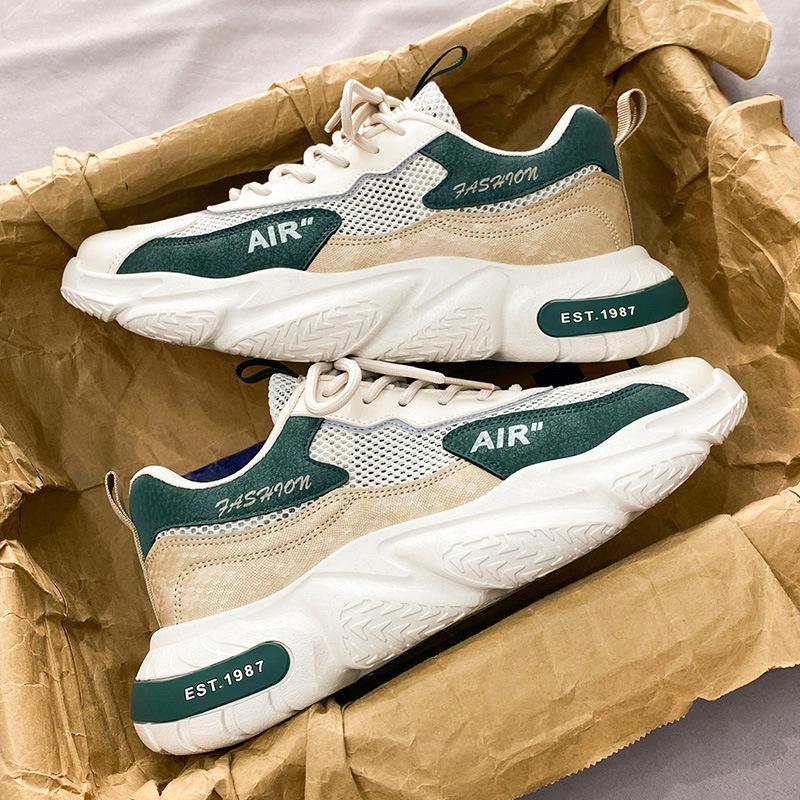 Letnie Męskie Buty Oddychające Nowe Cienkie Siateczkowe Buty Trendy Casualowe Sportowe Deodorant Do Biegania Tata Modne Buty