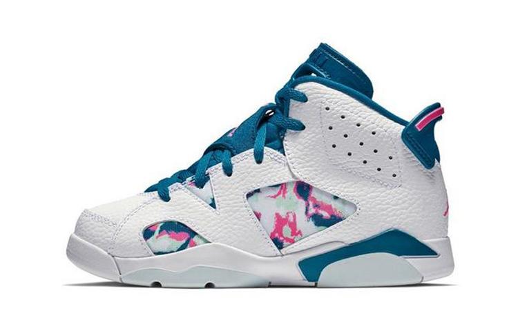 Jordan 6 Retro White Laser Fuchsia Green Abyss PS 543389-153 3Y