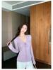Spicy Girl V-neck Bow T-shirt: Women's Slim-Fit Long Sleeve Top for Early Spring