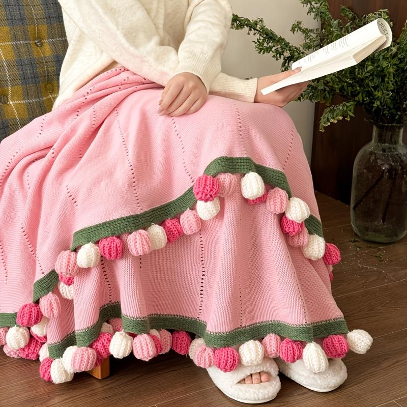1pc Ombre Rose Bouquet Blanket, Multi-Functional Cover Blanket, Office Nap Blanket And Air Conditioner Blanket