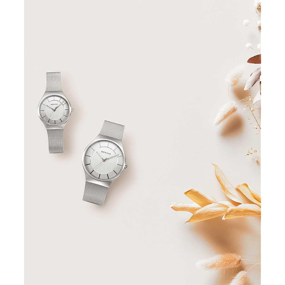 Bering Unisex Watch Scandinavian Design Sapphire Glass Stainless Steel Mesh Band Silver 11935-004
