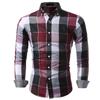 Camicia a Quadri da Uomo a Maniche Lunghe Moda Revers Casual Camicia da Uomo a Maniche Lunghe Top