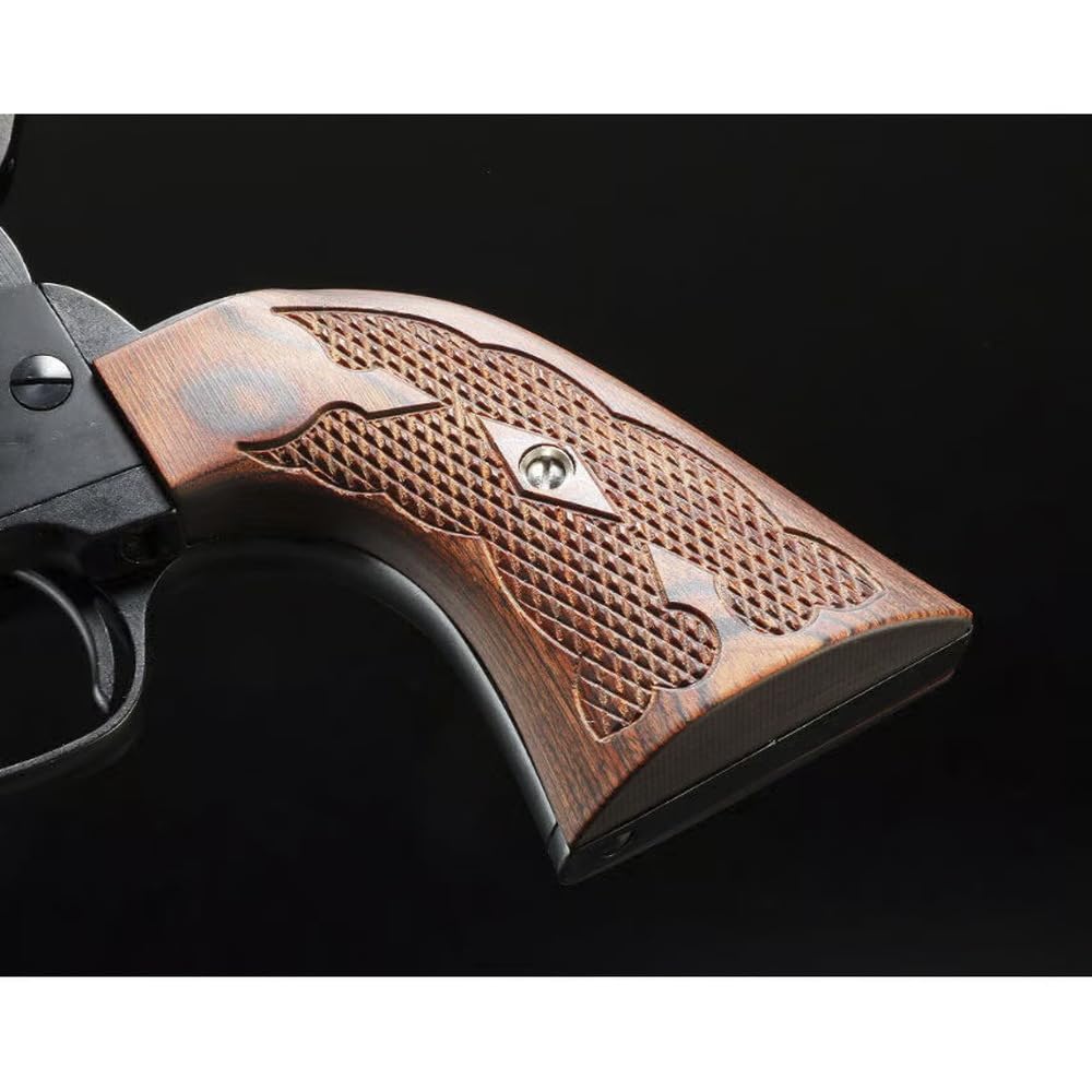 Arms Magazine Original Products Tanaka Pegasus II Revolver Series Colt SAA Compatible Checkered Wood Grips