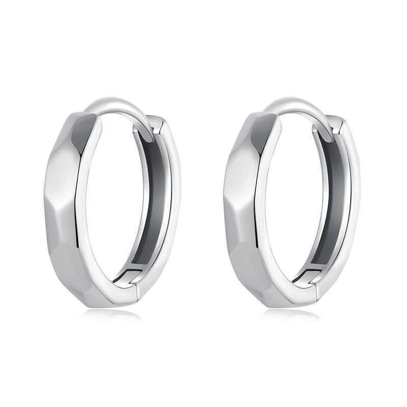 WOSTU 925 Sterling Silver Simple Geometric Hoop Earrings For Women Minimalist Jewelry European Pendientes Party Gift