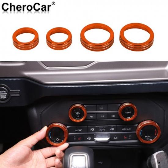 Air Condition Switch Knob Trim Cover Decor Ring For Ford Bronco -2025 Orange