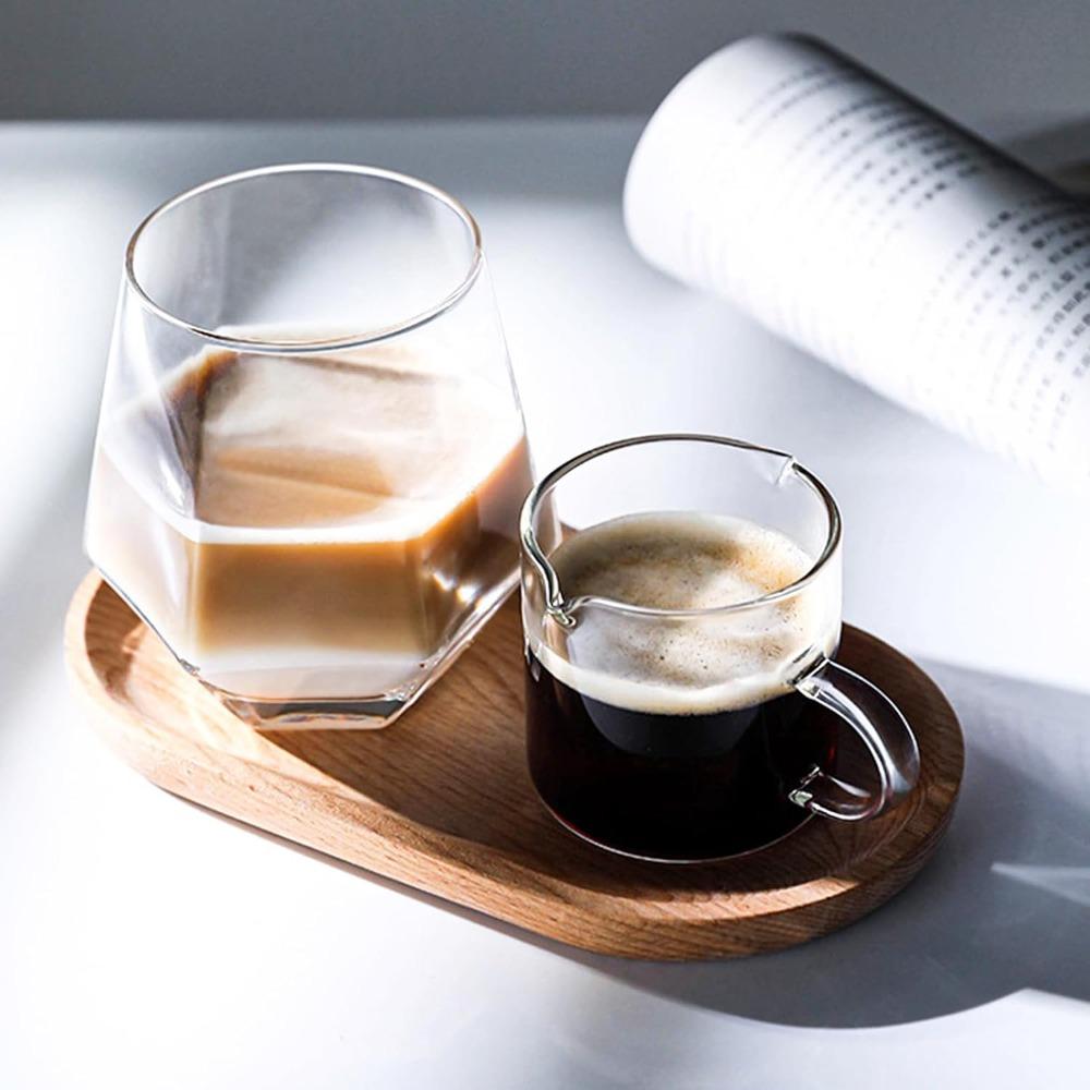 2 Piece 2 Flow Guide Port Glass Coffee Cup Set 120 ML Milk Cup Multi-purpose Espresso Cup Set  Bar