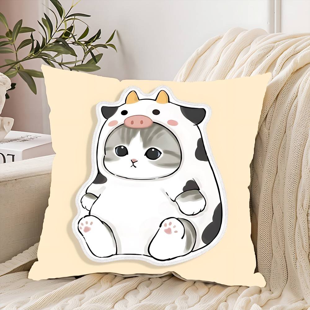 Hand Drawn Cute Cat Pillow Case Elegant Couple Home Living Room Bedroom Decorative Rectangle Pillowcase Sofa Cushion Cover