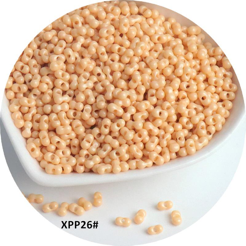 2x4mm Solid Color Glass Peanut Beads for DIY Jewelry & Hair Accessories