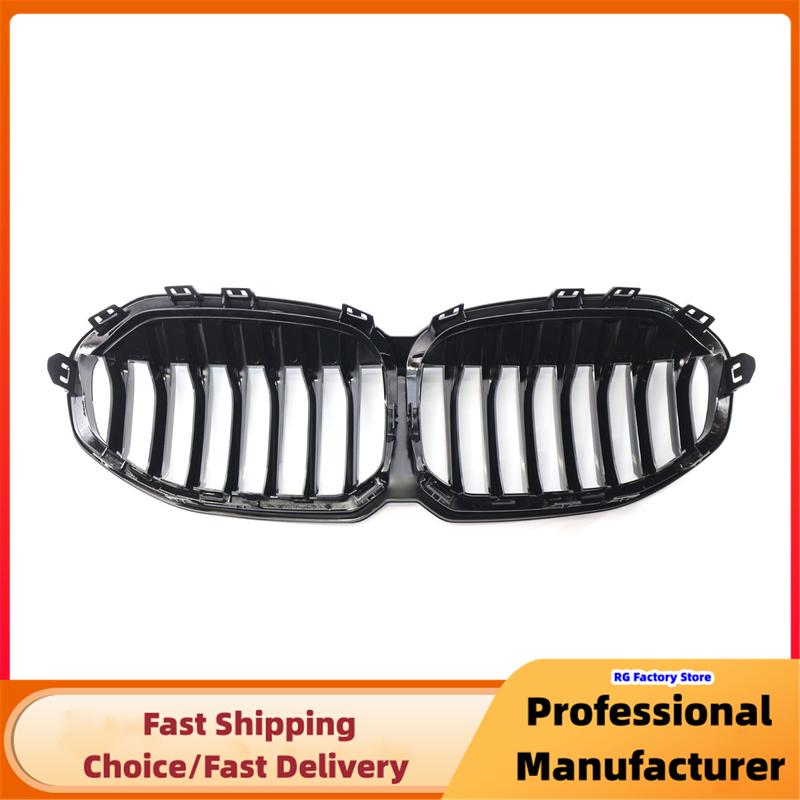 Gloss Black Front Bumper Kidney Racing Grille For BMW F40 1-Series 2019-2023 Single Slat Sport Grill Cover