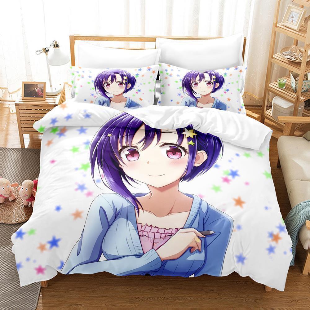 

Новый ремейк Наша жизнь! Комплект постельного белья Односпальный Полуторный Двуспальный Кинг-сайз Комплект для кровати Взрослый Детский Спальня Пододеяльник Комплекты Аниме Простыня Комплект EU Twin 135x200cm