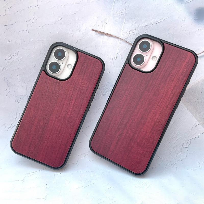 

Luxury Purple Heart Wood iPhone 16 Pro Case - Large Hole Design, Protective Wooden Cover, For 16 Plus, Purple Wood Finish Samsung S26 Ultra