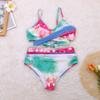 Two Piece Bikini Set with Wrap Around Top and High Waist Bottom Adjustable Straps and Stretch Fabric for Beachwear Swimwear