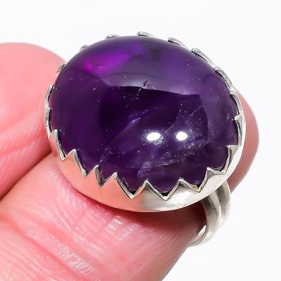 Sage Amethyst Gemstone 925 Sterling Silver Jewelry Ring Size 7.5 u4B28
