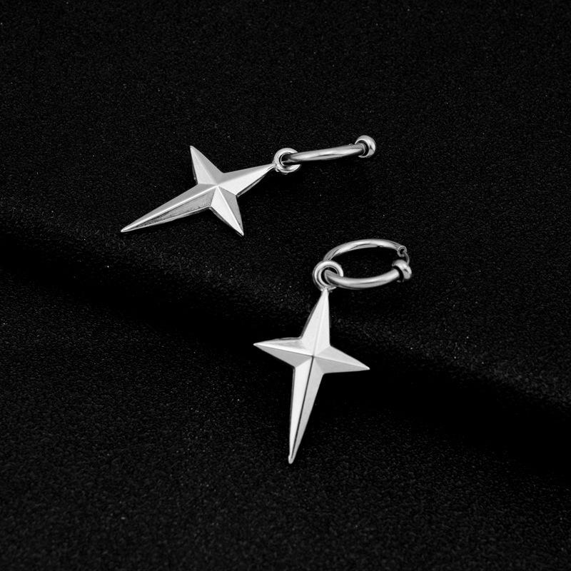 

Серьги-клипсы с четырьмя звездами, подвесные ювелирные изделия, персонализированные серьги с круглой резьбой