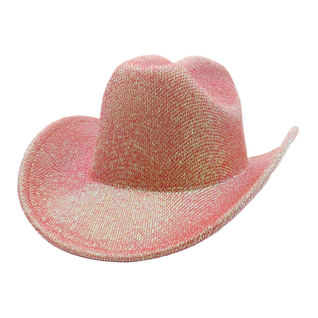 Western Cowboy Sequin Wide-Brim Jazz Hat for Men & Women - Perfect for Cycling, Photography, and Gifts