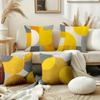 4pcs Geometric Style Pillows In Yellow and Gray Tones Display Modern Simplicity for Home Sofa Room Decoration Zipper Closure