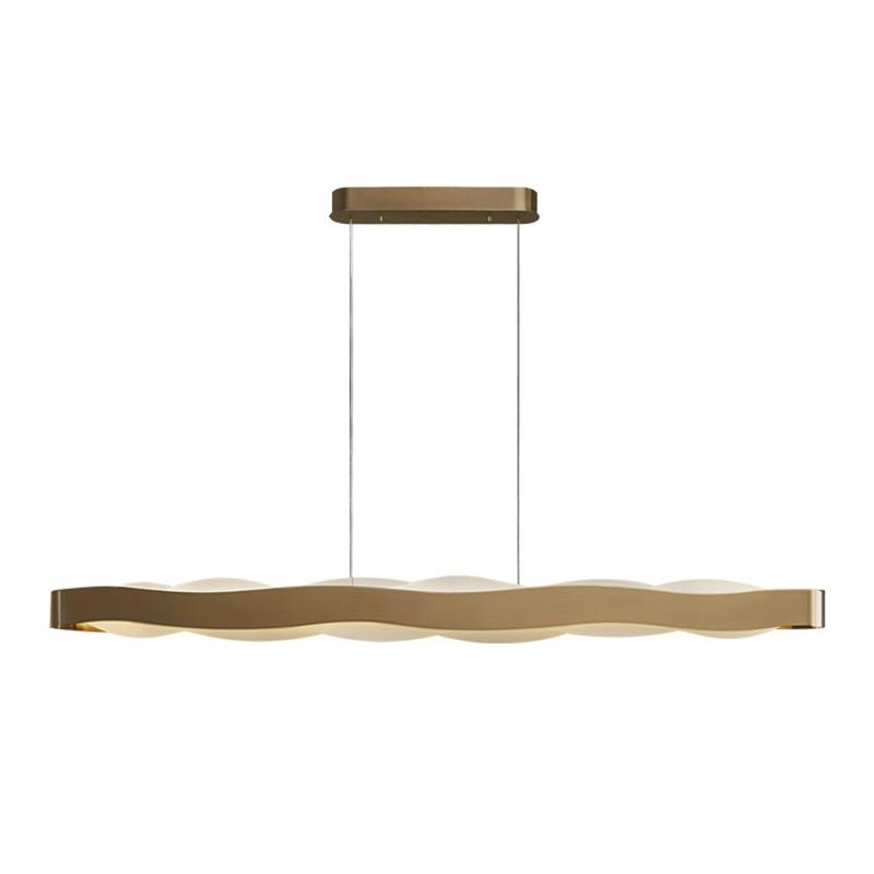 Modern Chandelier Kitchen Island Lighting Simple Gold Rectangle Hanging Lamps Fixtures Creative Dining Room Pendant Light Indoor