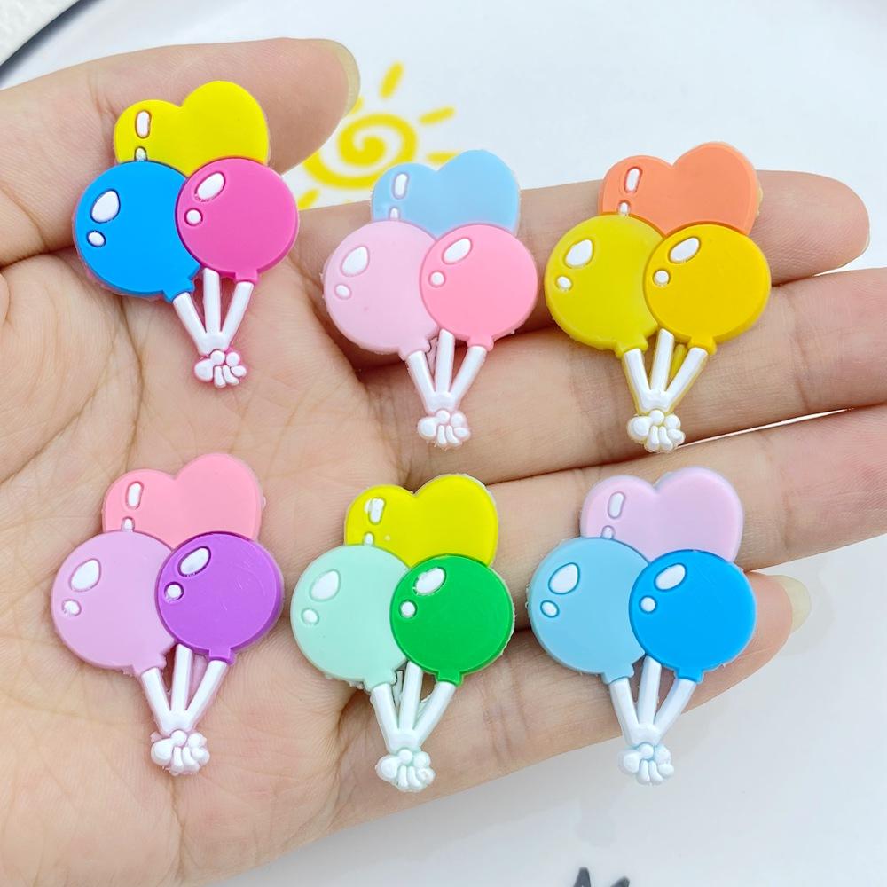20pcs New Cute Cartoon Little Balloon Series PVC Flexible Glue Flat Back DIY Scrapbook Embellishment Phone Craft Decoration