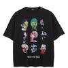 2024 T-Shirt Streetwear Scary Heads Graphic T Shirt Cotton Hipster Men Tshirt Unisex Tops Tees Black Hip Hop