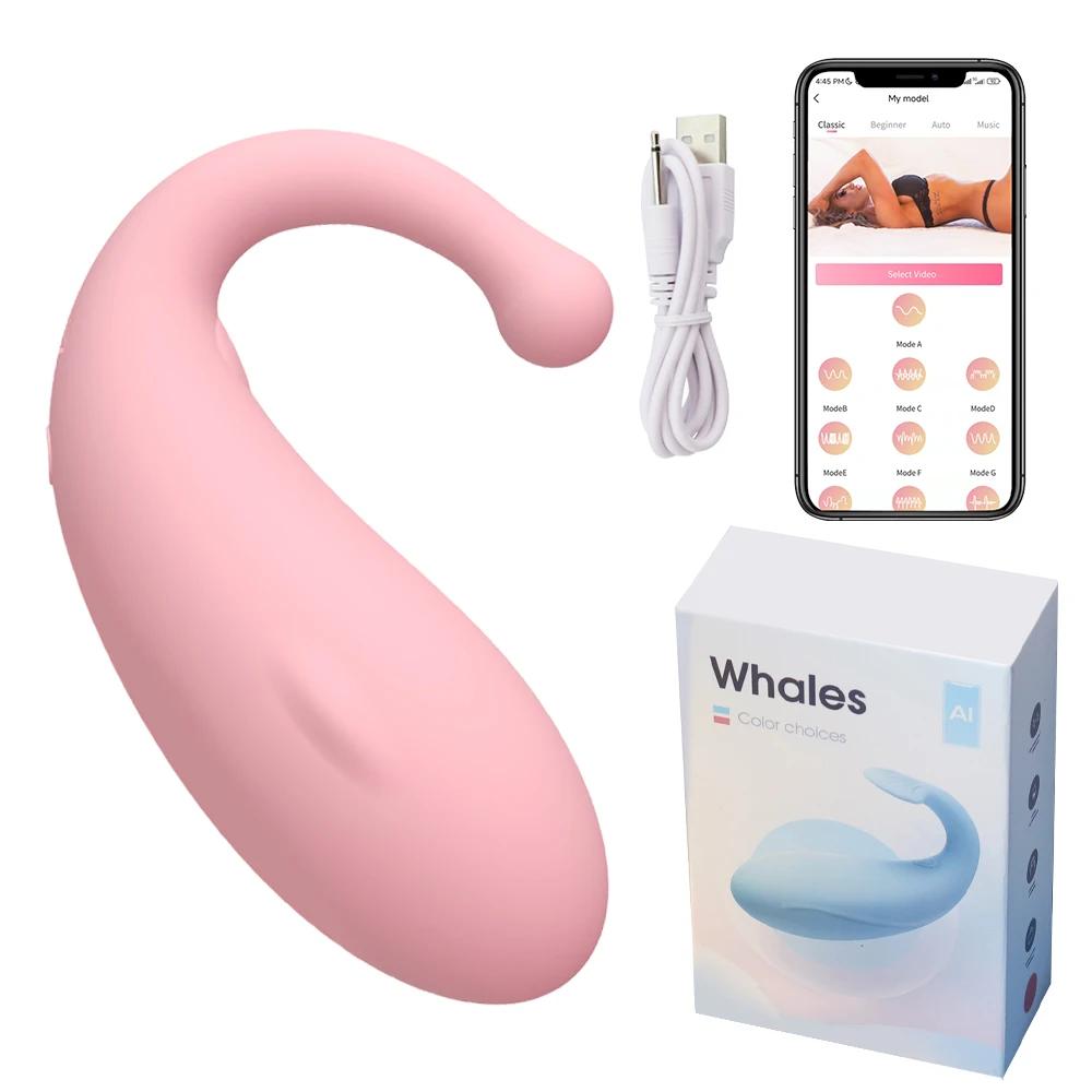 10 Modes Vibrators Whale Shape Vaginal Stimulator Vibrating Egg Bluetooth APP Control Sex Toys for Women G Spot Massage