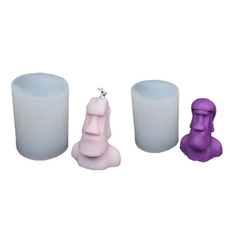 DIY Handmade Soap Making Supplies Silicone Fondant Mold Abstract Face Shape Cake Decorating Candle Molds Flexible