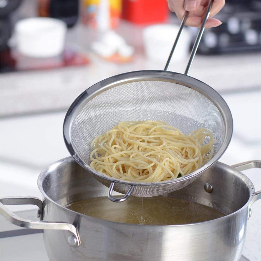 

3PCS Fine Mesh Strainers Stainless Steel Kitchen Filter Food Strainers срібний