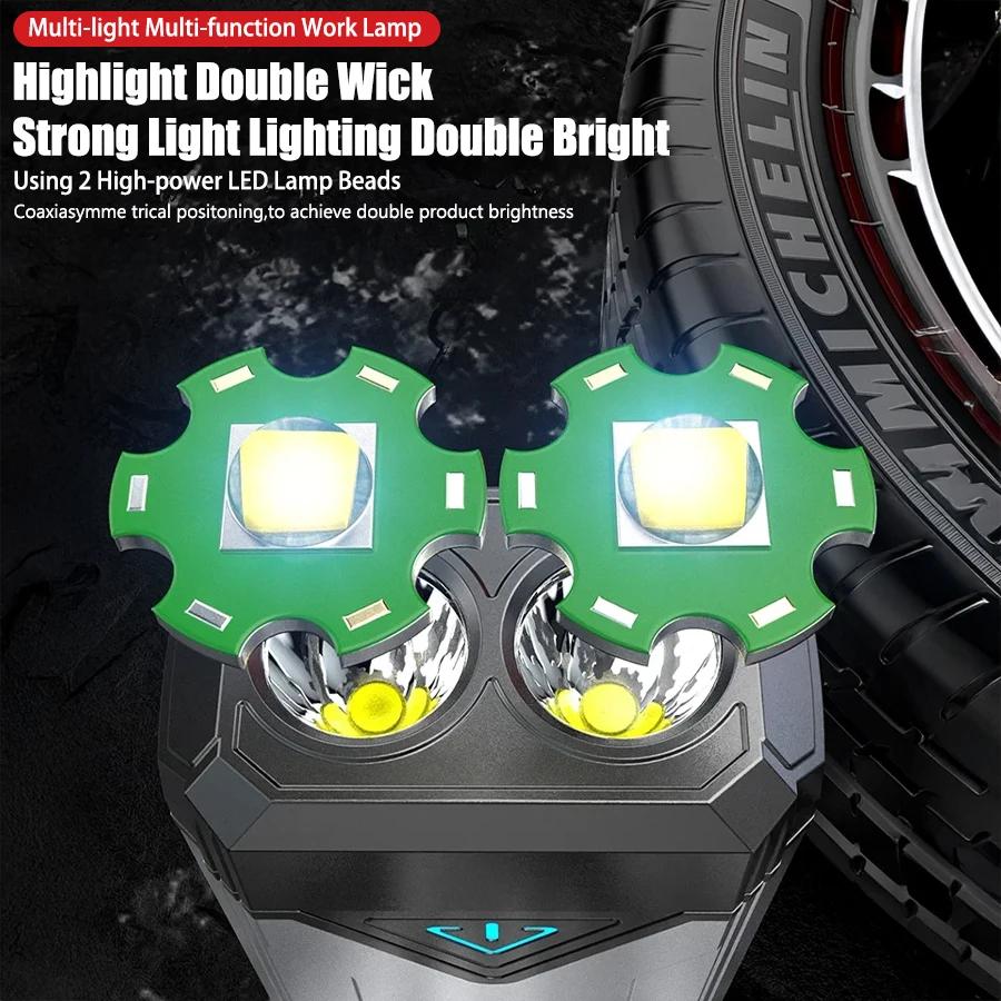 Portable High Bright Flashlight,Ultra-Long Endurance,Type-C,Magnetic,Hook,Multi-Lighting Modes,Outdoor,Work Maintenance,Camping