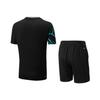 Li Ning Badminton Series Logo V-hals Kortermet Avslappet Shorts Sportsdrakt Unisex sportsdrakt Svart AATU051-1