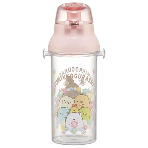 Skater Water Bottle 480ml Sumikko Gurashi Mole House Sanrio Plastic Clear Bottle for Children Made in Japan PSB5TR-A