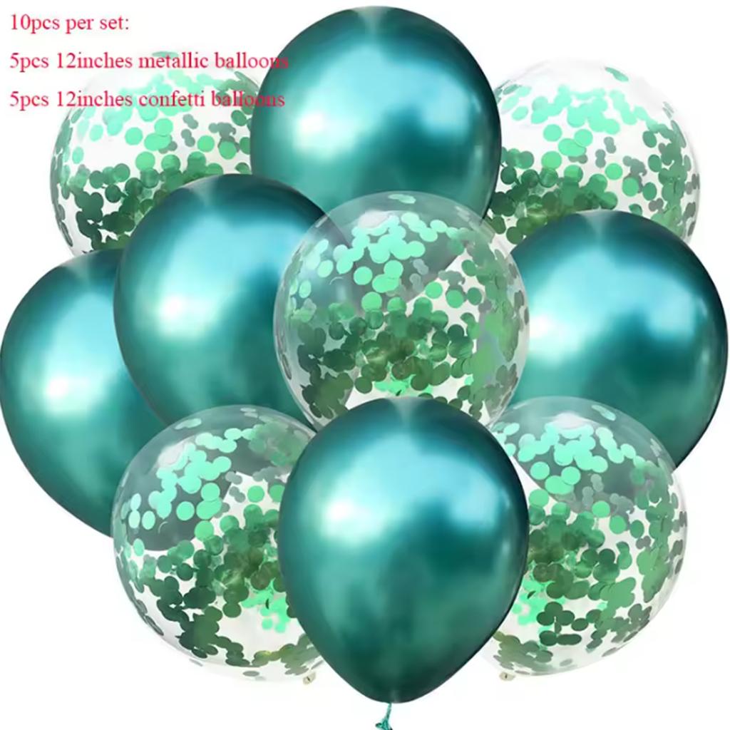 10pcs Mix Black Silver Confetti Balloons Wedding Birthday Party Decoration Metallic Helium Balloon Baby Shower Glitter Globos