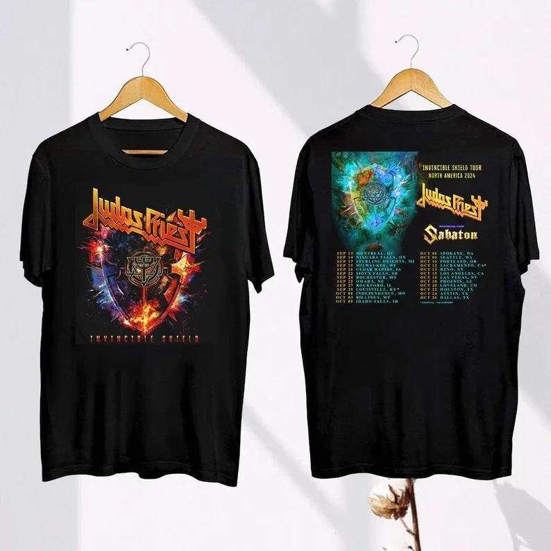 Judas Priest Invincible Shield 2024 Tour Shirt, Judas Priest Band Logo Shirt 3XL