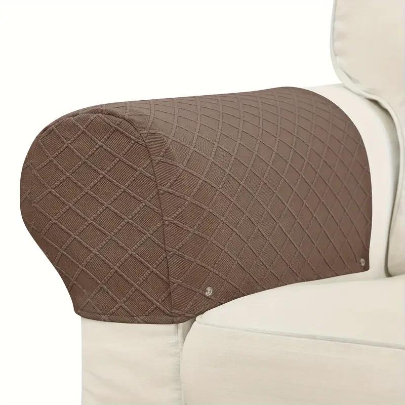 

2 шт./комплект эластичных чехлов для подлокотников дивана, однотонные жаккардовые чехлы для подлокотников дивана, противоскользящие чехлы для дивана для гостиной 2pcs armrest covers