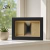 Double-layer Mirror Frame Wooden Backrooms Style Night Light, Infinite Effect Tabletop Lamp, Matte Black Photo Box Dustproof Ambient Light Box,