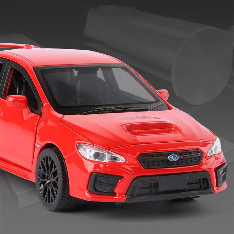 1/30 Subaru Impreza WRX STI Alloy Sports Car Model Diecast Metal Racing Vehicles Car Model Sound Light Simulation Kids Toys Gift