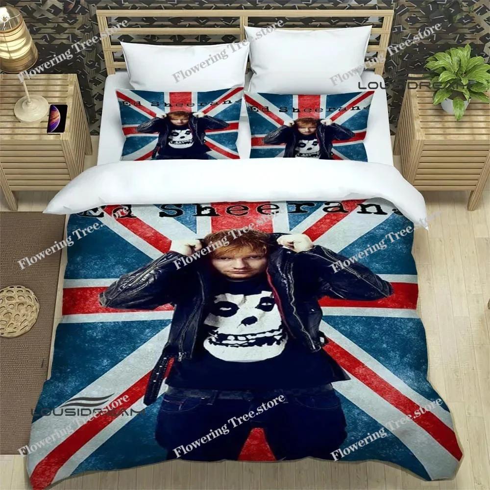 Singer Ed Sheeran Printed Bedding Sets Exquisite Supplies Set Duvet Cover Bed Comforter Set Bedding Set Luxury Birthday Gift