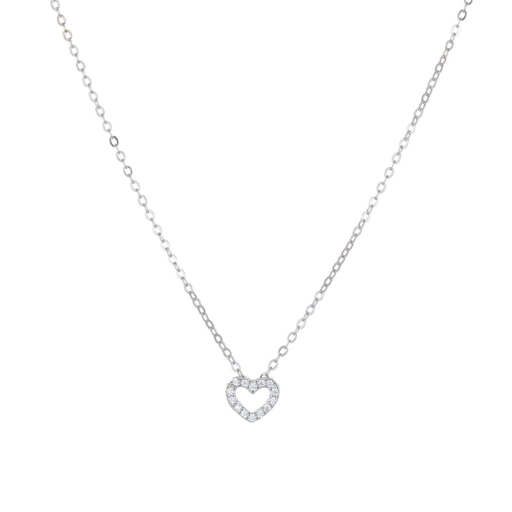 18K Gold & S925 Sterling Silver Heart Pendant Necklace for Women - Elegant & Versatile Clavicle Chain