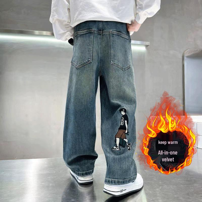 

Джинсы для мальчиков Осень/Зима: Цельный купальник с бархатной подкладкой для средних и больших размеров 170 cm