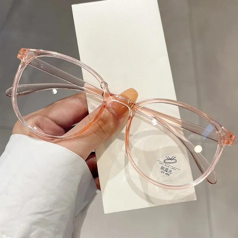 Round Myopia Glasses for Women Men Luxury Trend Anti Blue Light Minus Eyeglasses Finished Optical Spectacle Short Sight Eyewear
