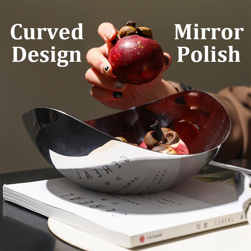 Premium Fruit Bowel Food Grade 304 Stainless Steel Home Livingroom Kitchen Coffee Luxury Fruit Bowel for Snacks