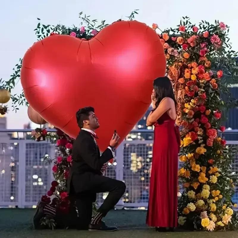 63 Inch Huge Balloons Heart-shaped Aluminum Foil Balloon Wedding Birthday Anniversary Engagement Valentine's Day Decor Balloon