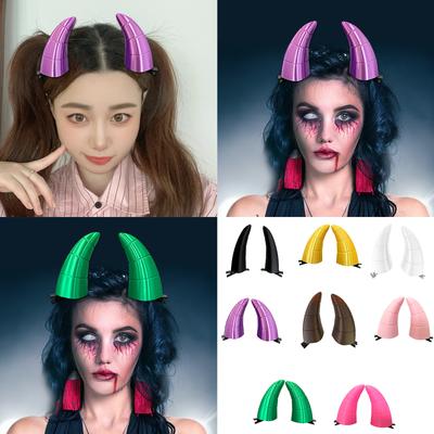 1 Pair Horn-Shaped Hair Clips Hairpin Halloween Hair Clips Devil Hair Barrettes Hair Accessories for Cosplay Party