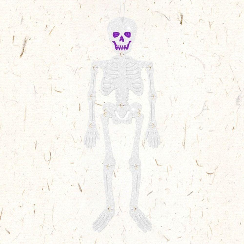 Felt Decoration Halloween Skeleton Figures Flashing Skull Ghost Pendants Haunted House Decor Spider Witch Bat Pendants