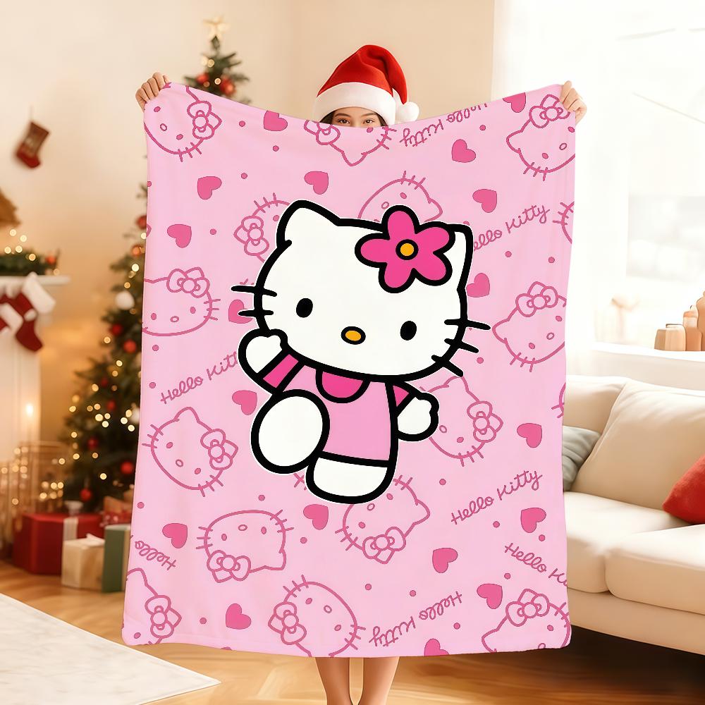 Kawaii H-Hello K-Kitty Blanket Soft Throw Blanket for Home Bedroom Bed Sofa Picnic Travel Office Rest Cover Blanket Gift